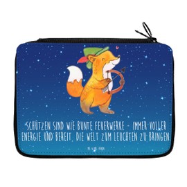 Mr. & Mrs. Panda Pencil Case Sagittarius Astrology Gift Filled Pencil Case Zodiac Sign Horoscope Pencil Case Child, blue, Hand Drawn