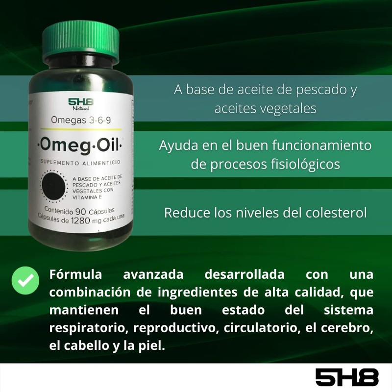 5H8 | Omega Oil - Omegas 3-6-9, Aceite de linaza,