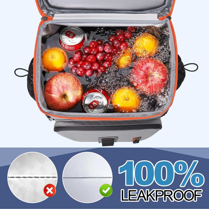 SUNUP 35 Cans Waterproof Cooler Backpack, Soft Insulated Leak Proof