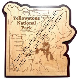 Yellowstone National Park Map Cribbage Board
