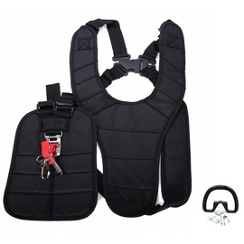 Kohnkdllc Comfort Double Nylon Belt Shoulder Strap, Black Trimmer Shoulder Strap for Brush Cutters/Trimmers/Trimmer Harness, Garden Brush Cutter Lawn Mower with Trimmer Loop Handle Bar