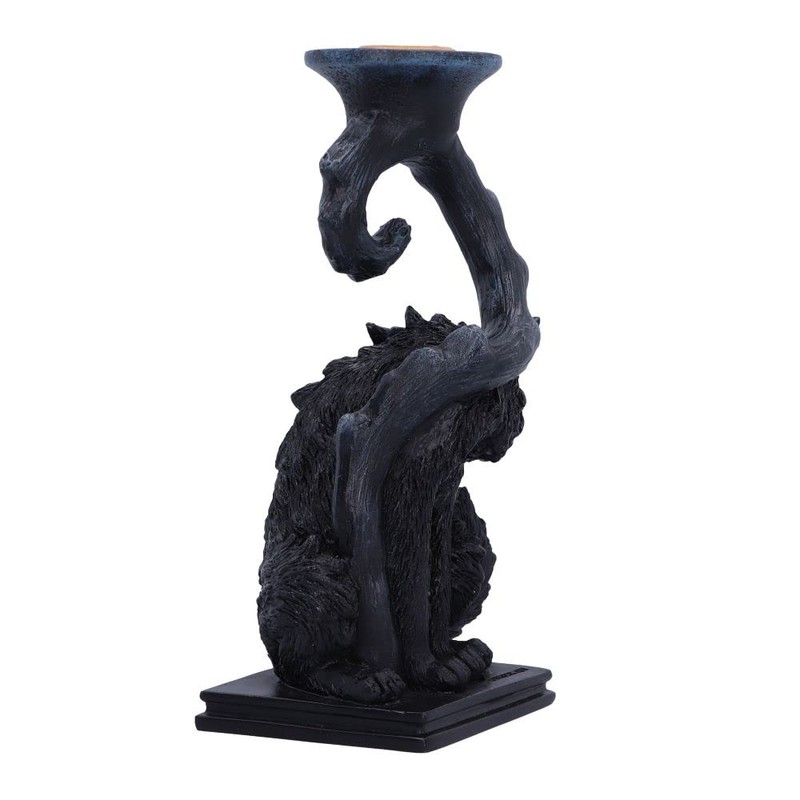 Nemesis Now Spite Black Cat Candlestick Holder, 18.5cm