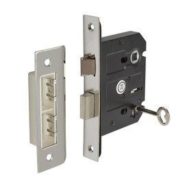 Internal Door Locks 3 Lever Sash Lock Polished Stainless Steel - 76mm / 57mm Backset