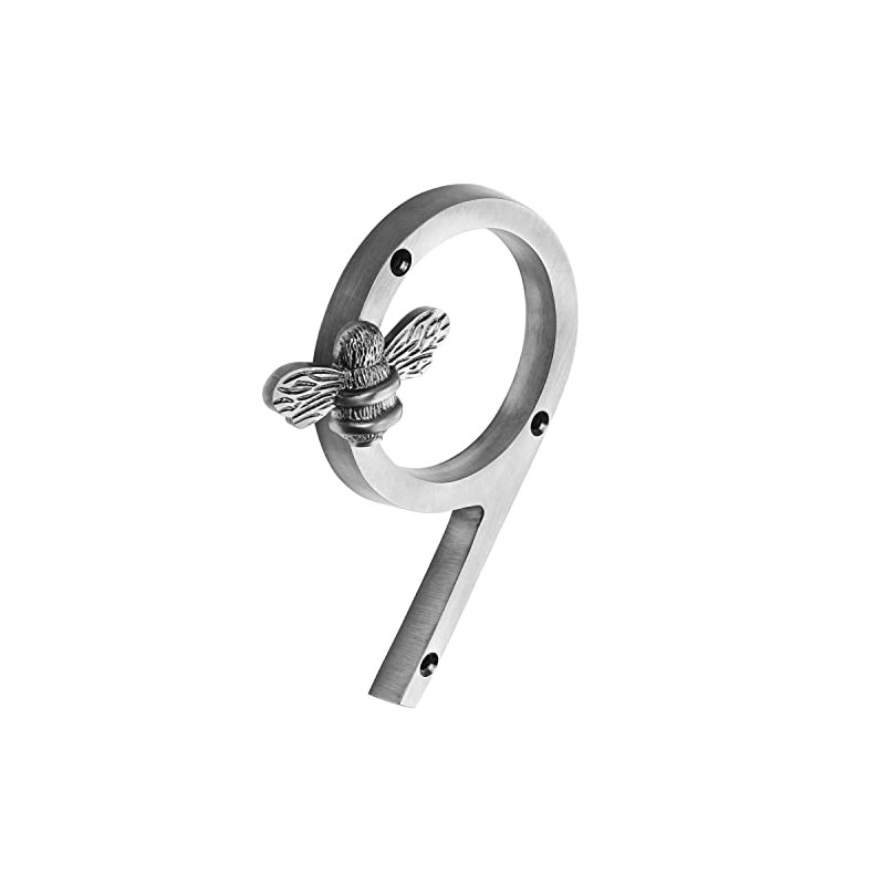 Pewter Brass bee House Number with Bee design | 5