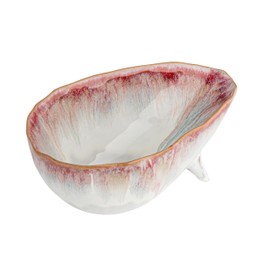 Bloomingville Stoneware Footed Bowl, Berry