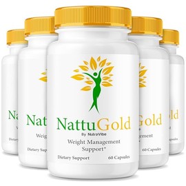 (5 Pack) NattuGold Capsules, All-Natural Support for a Lighter, More Active You, Crafted to Help You Feel Balanced, Energized & Confident Every Day, Just 2 Easy-to-Swallow Pills Daily (300 Capsules)