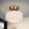 Fenluster Semi Flush Mount Ceiling Light,8.7''Modern Light Fixture Ceiling Mount,Gold