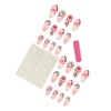 QQPPOLIU Press on Nails,Xmas Press on Nails Almond Nails Medium