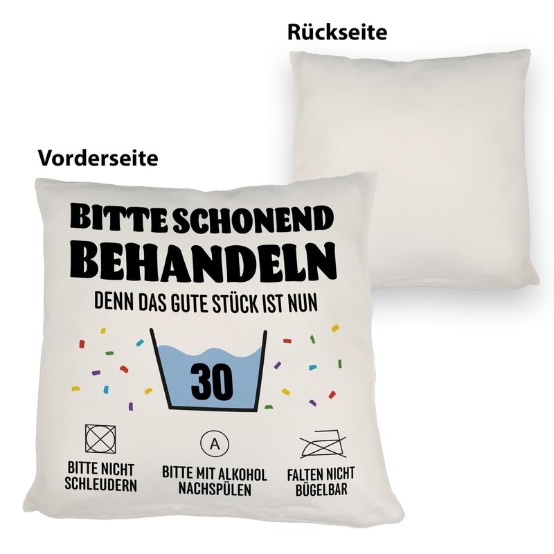 speecheese Please treat gently, 30th birthday pillow, birthday pillow for