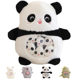 Aiuidun Cute Panda Plush Pillow Toy,Removable Panda Stuffed Animal Snack Pillow,Soft Panda Plushie Animal Throw Pillow Dolls Gifts for Girls Boys