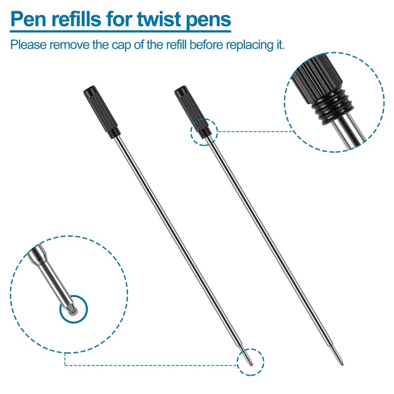 AZUREAL Pen Refills 20P, Replaceable Ballpoint Pen Refills, 1mm Medium