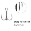 TopHomer 50PCS Treble Fishing Hooks Set, 5 Sizes Carbon Steel