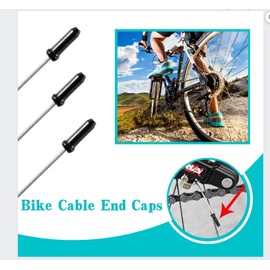 Bike Cable Caps, Black Crimps, Brake Cable End Tips for Road Mountain Bicycle, Pack of 50