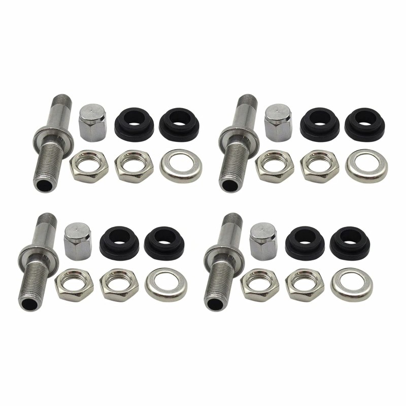 New 4X TR48 Bolt On Tire Valve Stem Chrome Metal