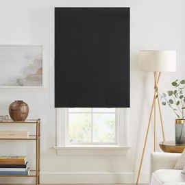 NICETOWN 100% Blackout French Door Curtains, Privacy Door Curtains for Patio Galss Door, 30 X 72 Inch No Drill Thermal Insualted Door Curtains, Window Covering for Cordless Blinds, (1 Panel, Black)