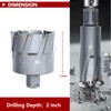 GRIXLEN 2-1/8" x 2" Annular Cutter with Weldon Shank,Carbide Tip