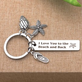 Birthday Gifts for Mom Dad Christmas Birthday Gifts for Boyfriend Girlfriend I Love You to The Beach and Back Keychain Gifts for Grandpa Grandma beach lover Women men