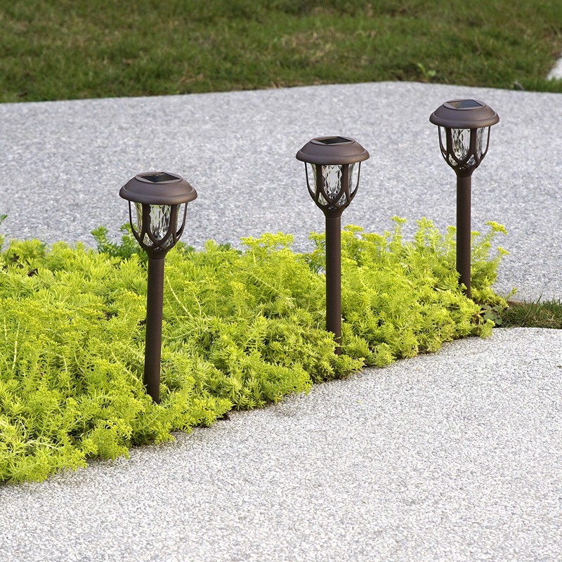EXCMARK 10 Pack Solar Lights Outdoor Decorative, Solar Pathway Lights
