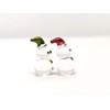 Sansukjai Rare Snowman Tiny Micro Figurines Hand Blown Glass Art
