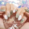 Green Latte Handmade Nail Tips - Petit Square / 그린라떼