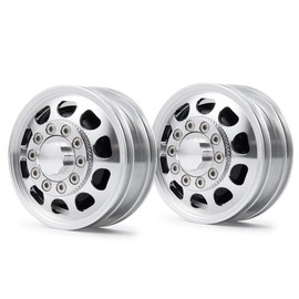 AXspeed Front Beadlock Wheel Rims for 1: 14 Scale Tamiya RC Climbing Trailer Cargo Truck, Pack of 2