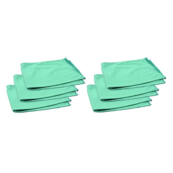 Real Clean 16x16 Green Microfiber Window Glass Cleaning Towels (Pack of 6)