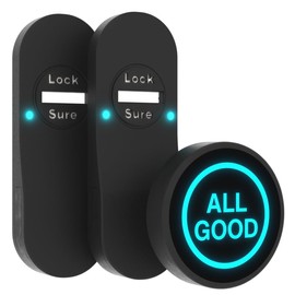 Locksure Smart Door Lock Monitor – Door Lock Status Sensor & Reminder, Bluetooth Hub & App, Easy No-Drill Install, Know If Your Door Is Locked from Anywhere (Key)