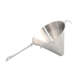 Chinese Kitchen Strainer Stainless Steel Deep Tapered Sauce Filtration Strainer Dish Drainer Stainless Steel Professional Use Restaurant (Diameter 7.5")