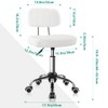 BFTOU White Square Swivel Stool with Wheel for Work SPA