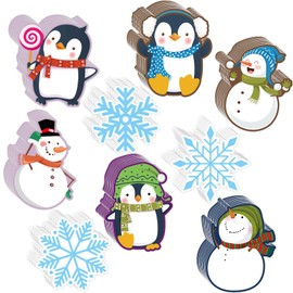 Faccito 90 Pieces Winter Cutout Decorations Snow Mix Cut Outs Christmas Snowflake Snowman Cutouts Mini Winter Bulletin Board for Classroom Christmas Party Holiday Decorations(Snowman)