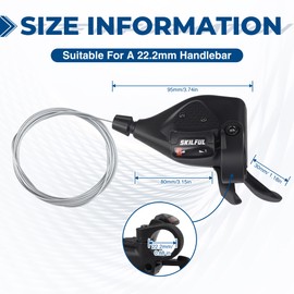 ZUKKA 1 Pair Bicycle Gear Lever 3 x 8 24 Speed Gear Lever Brake Lever for Mountain Bike, Road Bike, MTB, BMX, Black