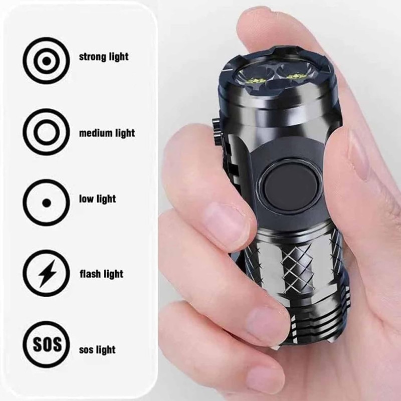 German Three-Eyed Monster Mini Flash Super Power Flashlight, Thumb Flashlight