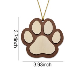 Cat Dog Paw Ornaments for Christmas Tree Ornaments Decoration for Cat Dog Lovers Christmas Wood Hanging Ornaments Pet Paw Ornaments for Christmas Accessories for Women Men Paw Print Ornament