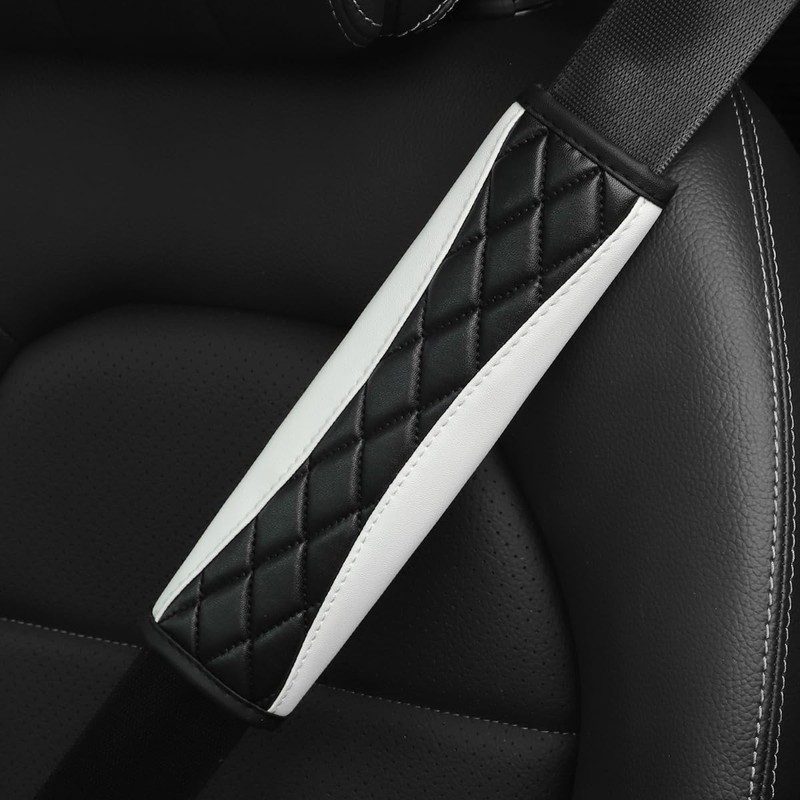 Mandark 2PCS Car Seat Belt Covers, Soft Leather Vehicle Seatbelt