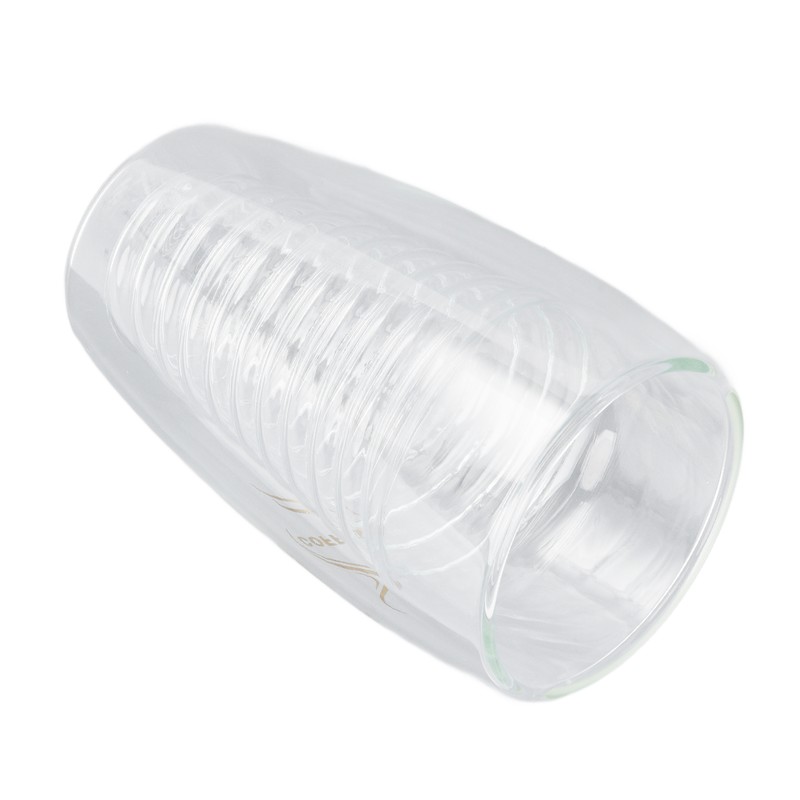 Double Wall Glass Coffee Cup 320ml High Temperature Resistance Clear