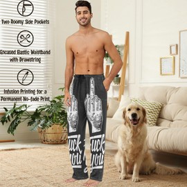 visesunny Mens Pajama Pants Funny Football Multiball 3D Print 100% Cotton Lightweight Soft Pajama Bottoms Lounge Sleepwear PJs with Pockets S-XXL