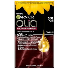 Garnier - Olia - Permanent Hair Colour - Ammonia Free - 60% Natural Flower Oils - Preserves Hair Quality - Soft and Shiny - Mahogany Blush (5.52) - 120g