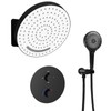 12 Inch Round Matte Black Rain Shower Head Thermostatic Waterfall