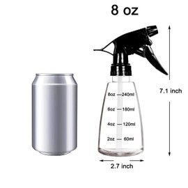 Youngever 6 Pack Clear Empty Plastic Spray Bottles, Spray Bottles for Hair and Cleaning Solutions (8 Ounce)