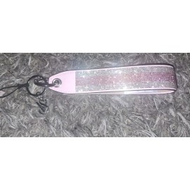 Victoria's Secret Victoria Secret rhinestone wristlet strap/keychain new Pink Striped