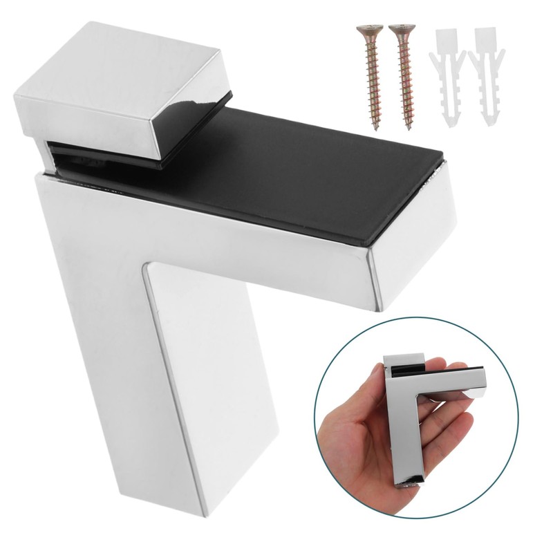Operitacx 2pcs Adjustable Glass Shelf Brackets Supports for Thickness Stable