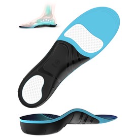 Flat Foot Insoles, QBK Plantar Fasciitis Insoles, Shoe Footbeds Provide Cushion and Support, Relieves Pain from Metatarsalgia, Bunions, and Lower Back Pain, Suitable for Long Standing or Walking