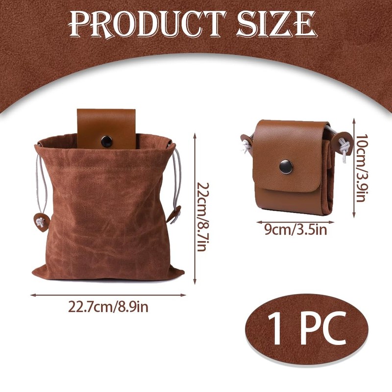 YXNIDNAJWINGO Collapsible Foraging Bag – Waxed Canvas Mushroom & Berry