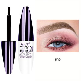 QICIY Easy Peel-Off Eyebrow Gel - Waterproof & Sweatproof, Long-Lasting Black or Brown Tattoo Tint, Film Forming, Medium Coverage for All Skin Types Makeup Flawless #02:_3PCS SLMG
