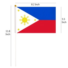 25 Pack Philippine Small Flag, Hand Held Philippine Stick Flag National Country Flag, Party Decorations, Supplies For Parades, Festival Events, International Festival, Celebration (Philippine)