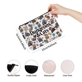 FOTAP Roleplaying Game Cat Throwing Dice Dungeon Master Gift Cat Lover Gamer Game Master Gift for Women (Dungeons & Bag UK)