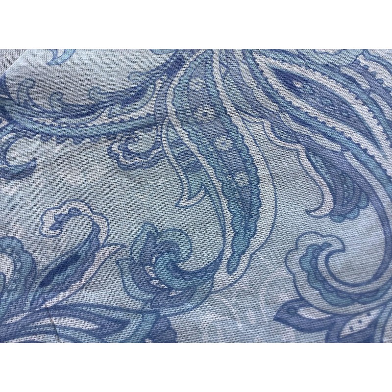 Itosho GM3931 Cotton Gauze Blanket Cover, Paisley, Blue, 57.1 x