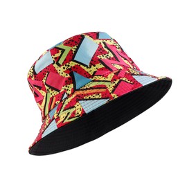 MILAKOO Bucket Hat Retro 80s 90s Style Fashionable Fishing Hat Unisex Reversible Fishing Hat Double Sided Sun Hat, C1:Pink Graffiti