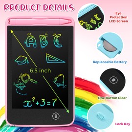 12 Pcs LCD Writing Tablet Drawing Board Doodle Scribbler Board Educational Toys Erasable Electronic Painting Learning Pads Gift for Age 3-8 Years Old Girls Boys(Vivid Color, 6.5 Inch Screen)