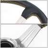 Auto Dynasty Aluminum Frame Vinyl Leather Cover 350mm 6-Bolt Steering